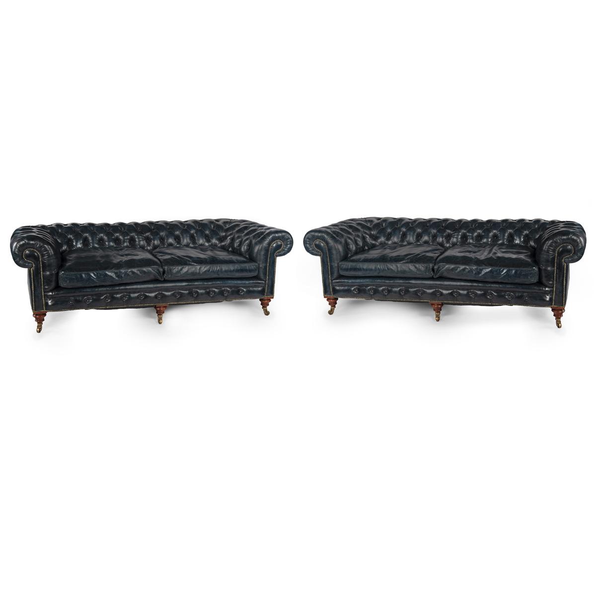 Unusual Pair of Victorian Walnut Deep Buttoned Chesterfields (1 of 9) Unusual Pair of Victorian Walnut Deep Buttoned Chesterfields (1 of 9)