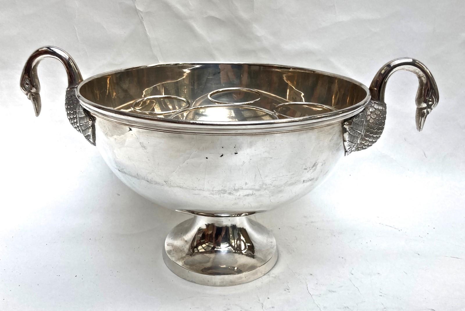 Vintage Double Swan Nickel Plated Champagne Bowl (1 of 6)