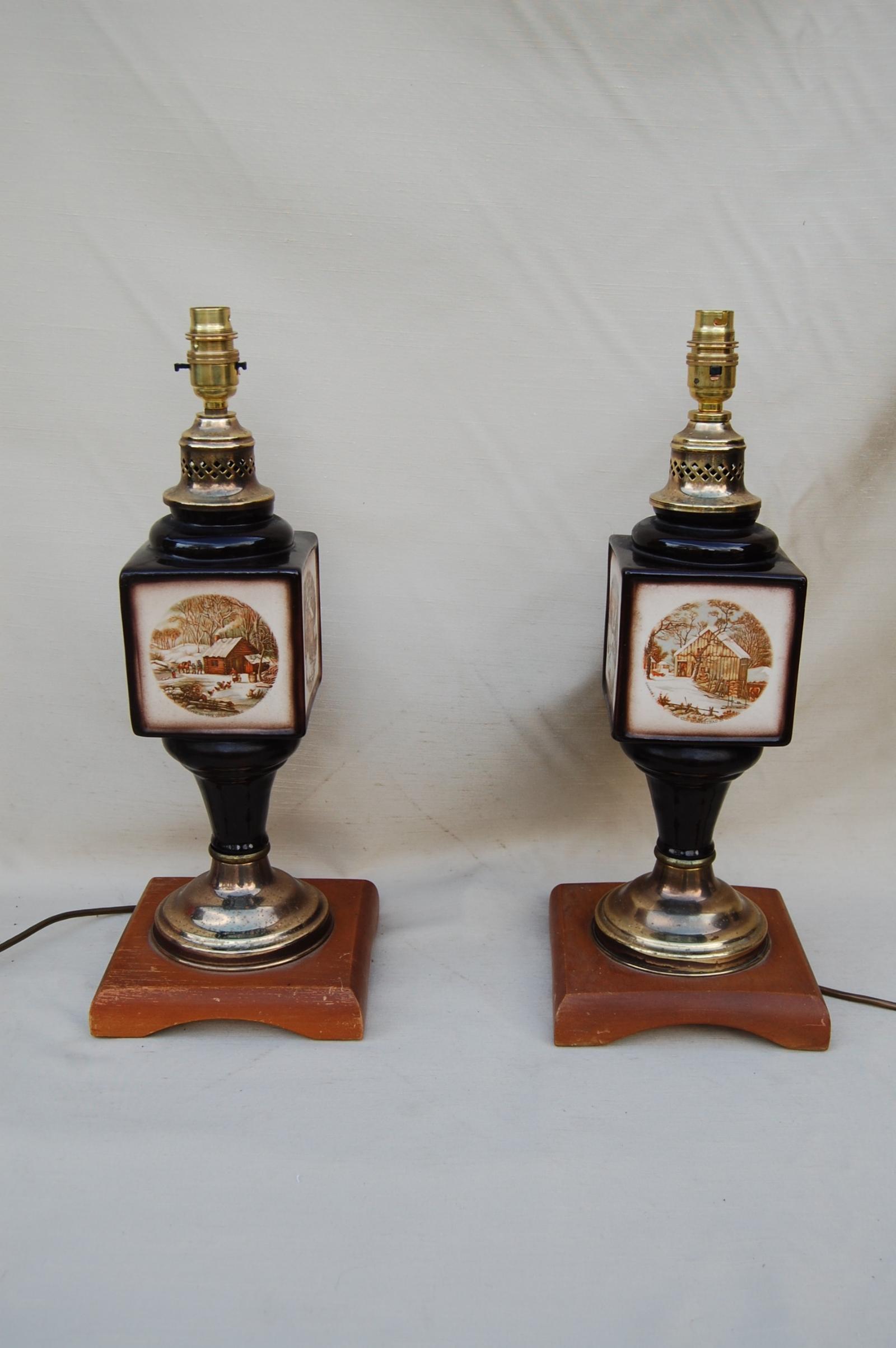 Pair of Ceramic & Brass Lamps (1 of 3)