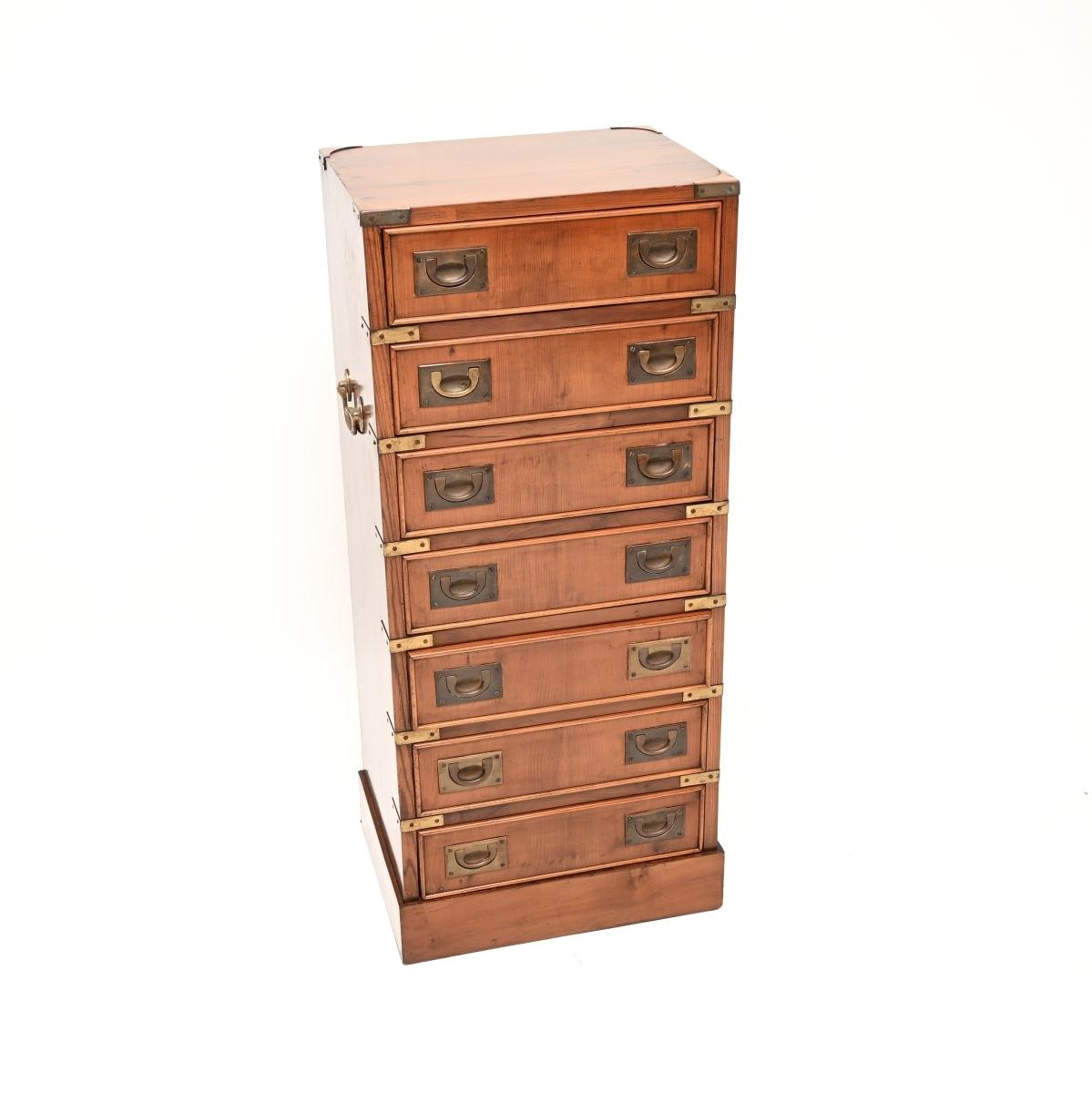 Yew Wood Military Campaign Style Chest of Drawers (1 of 10) Yew Wood Military Campaign Style Chest of Drawers (1 of 10)