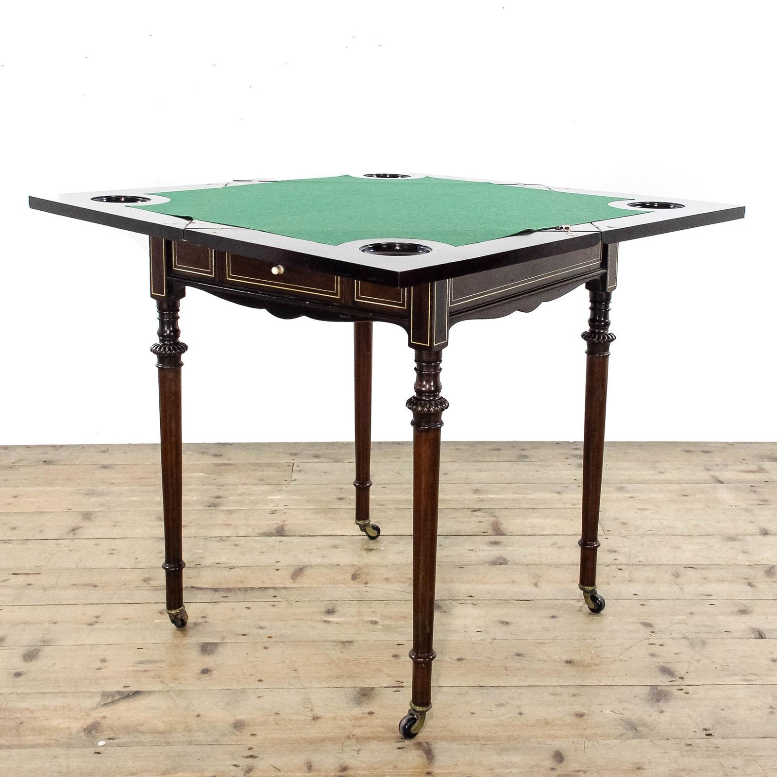 Antique Edwardian Brass Inlaid Envelope Card Table (1 of 11)