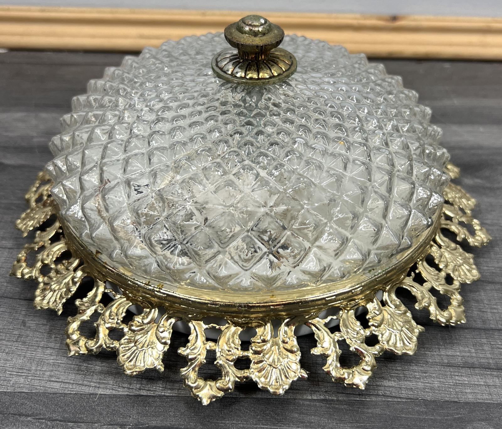 Vintage French Glass and Ceiling Light Cover Shade (1 of 7)