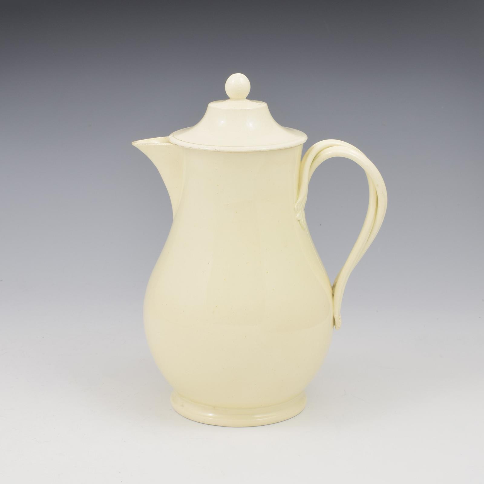 Lovely Wedgwood Creamware Pottery Hot Water Jug & Cover c.1780 (1 of 17) Lovely Wedgwood Creamware Pottery Hot Water Jug & Cover c.1780 (1 of 17)