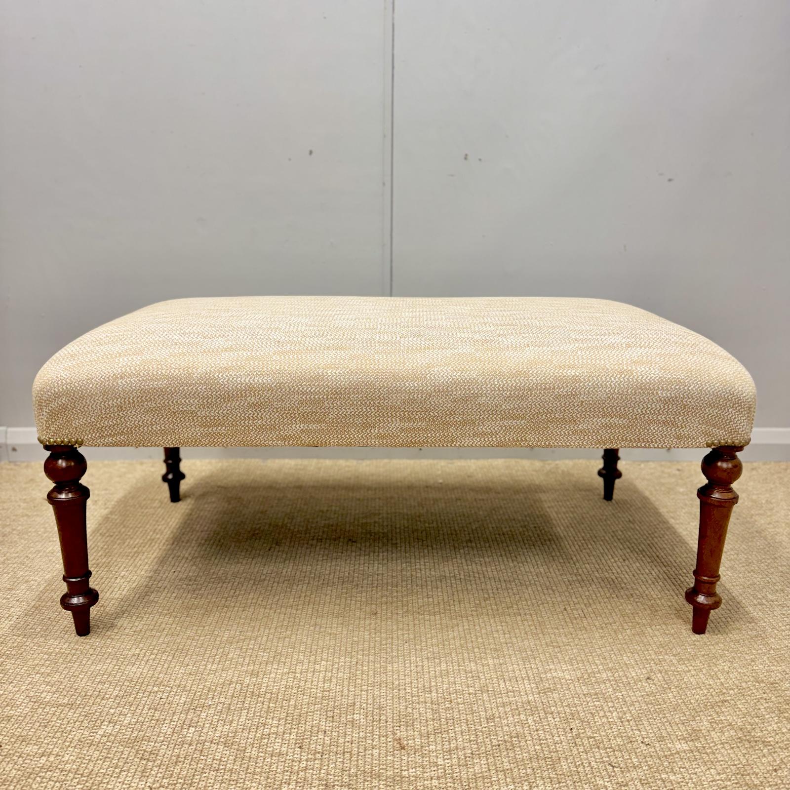 Newly Upholstered Oblong Footstool (1 of 4) Newly Upholstered Oblong Footstool (1 of 4)