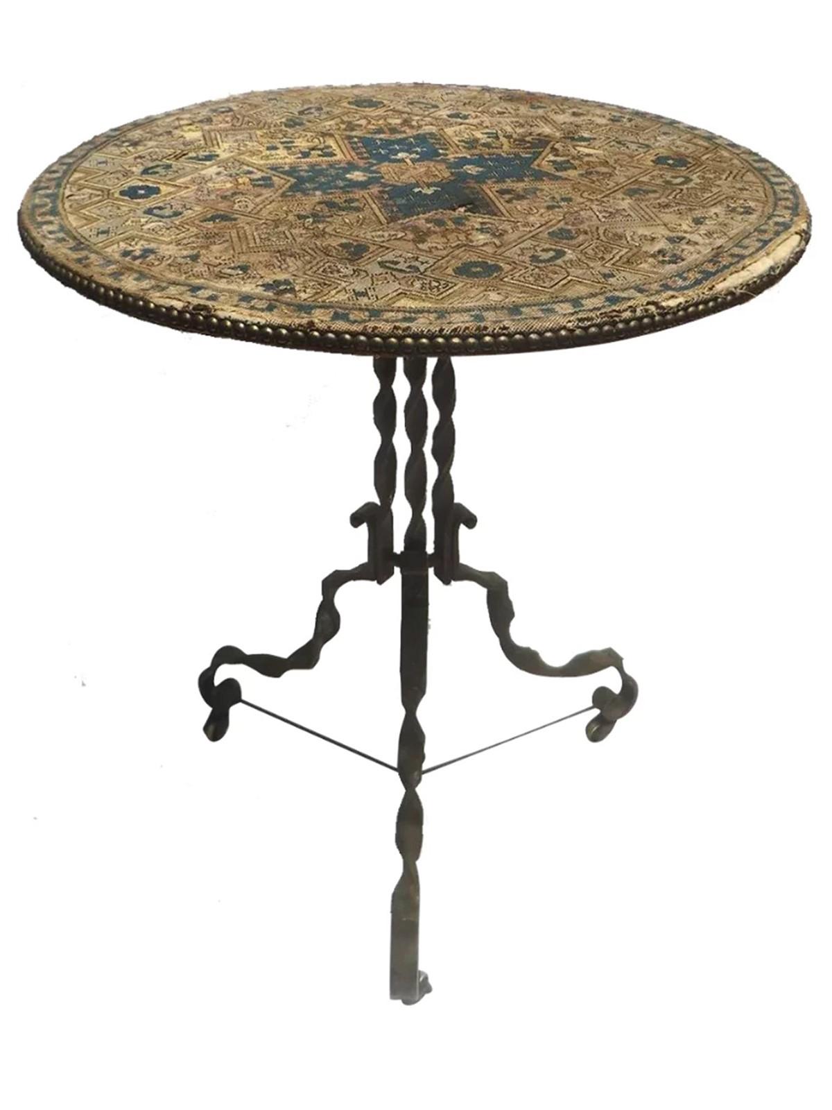 'Gypsy' Kilim Top Table From Spain (1 of 7)