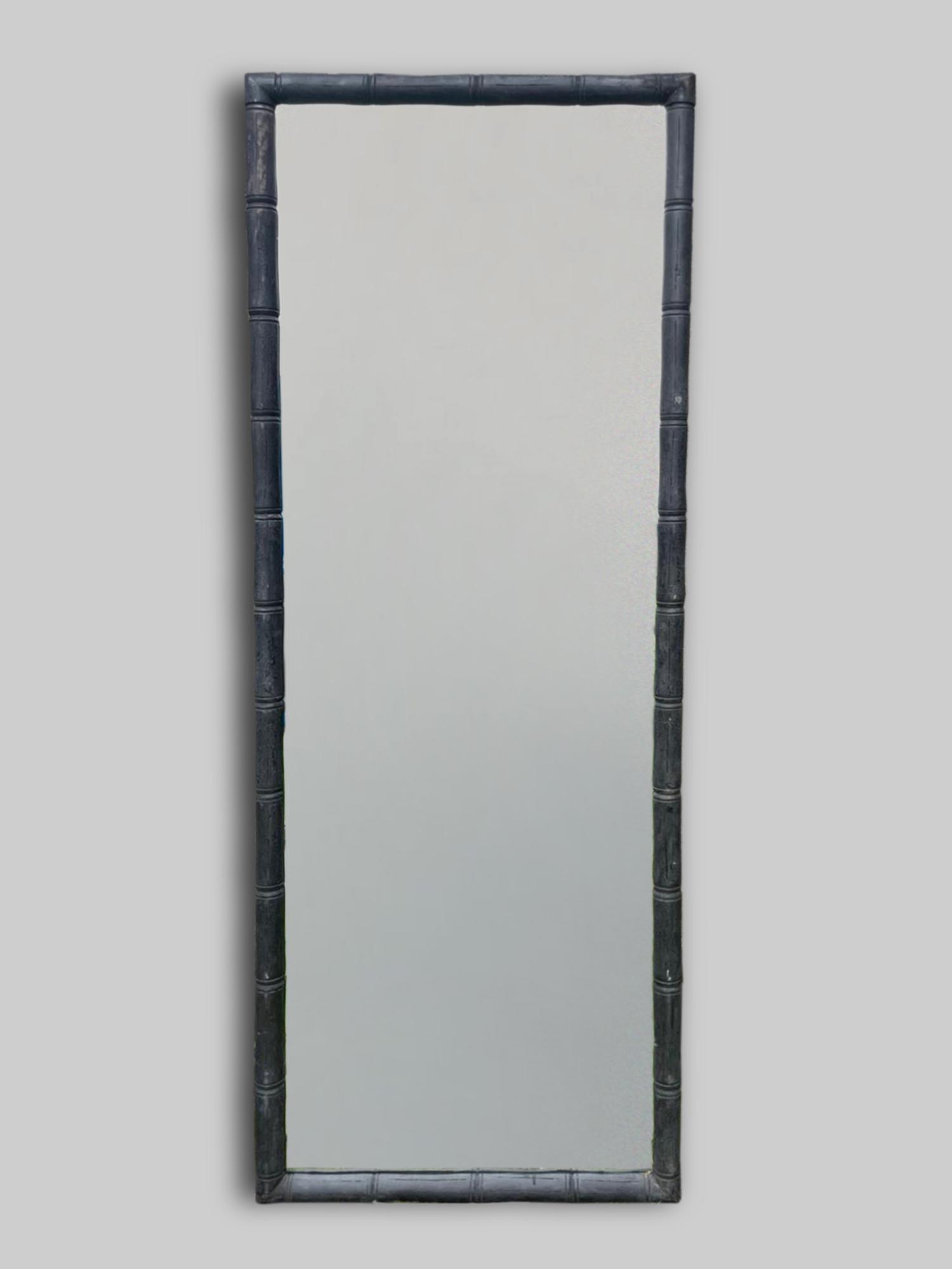 20th Century Tall Faux Bamboo Mirror (1 of 4)