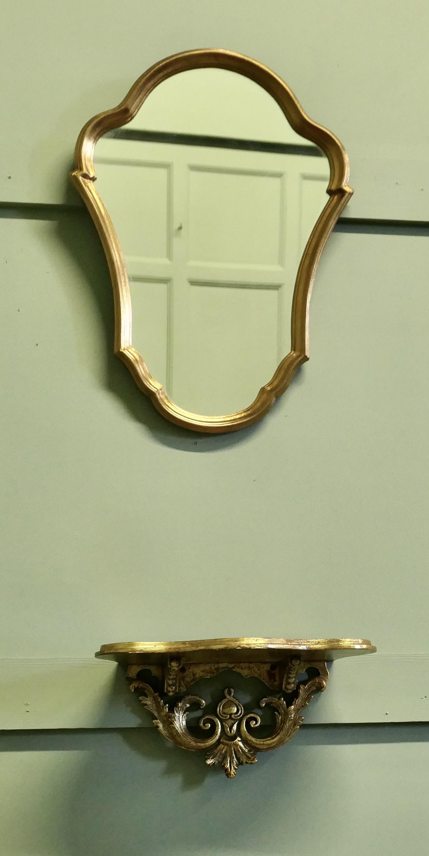 French Gilt Console Mirror with Matching Shelf (1 of 6) French Gilt Console Mirror with Matching Shelf (1 of 6)