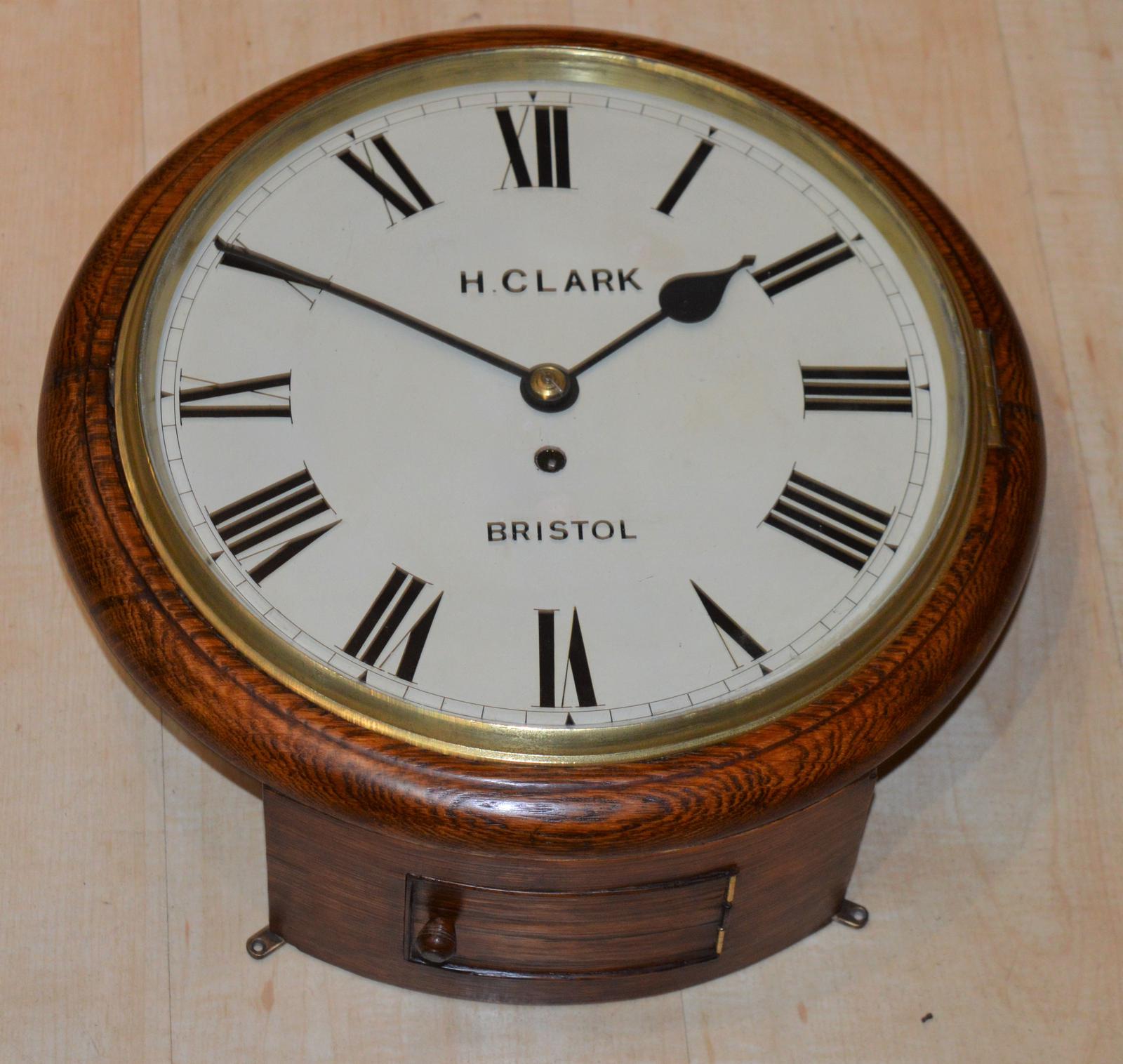H Clark Bristol Fusee Dial Wall Clock (1 of 4) H Clark Bristol Fusee Dial Wall Clock (1 of 4)