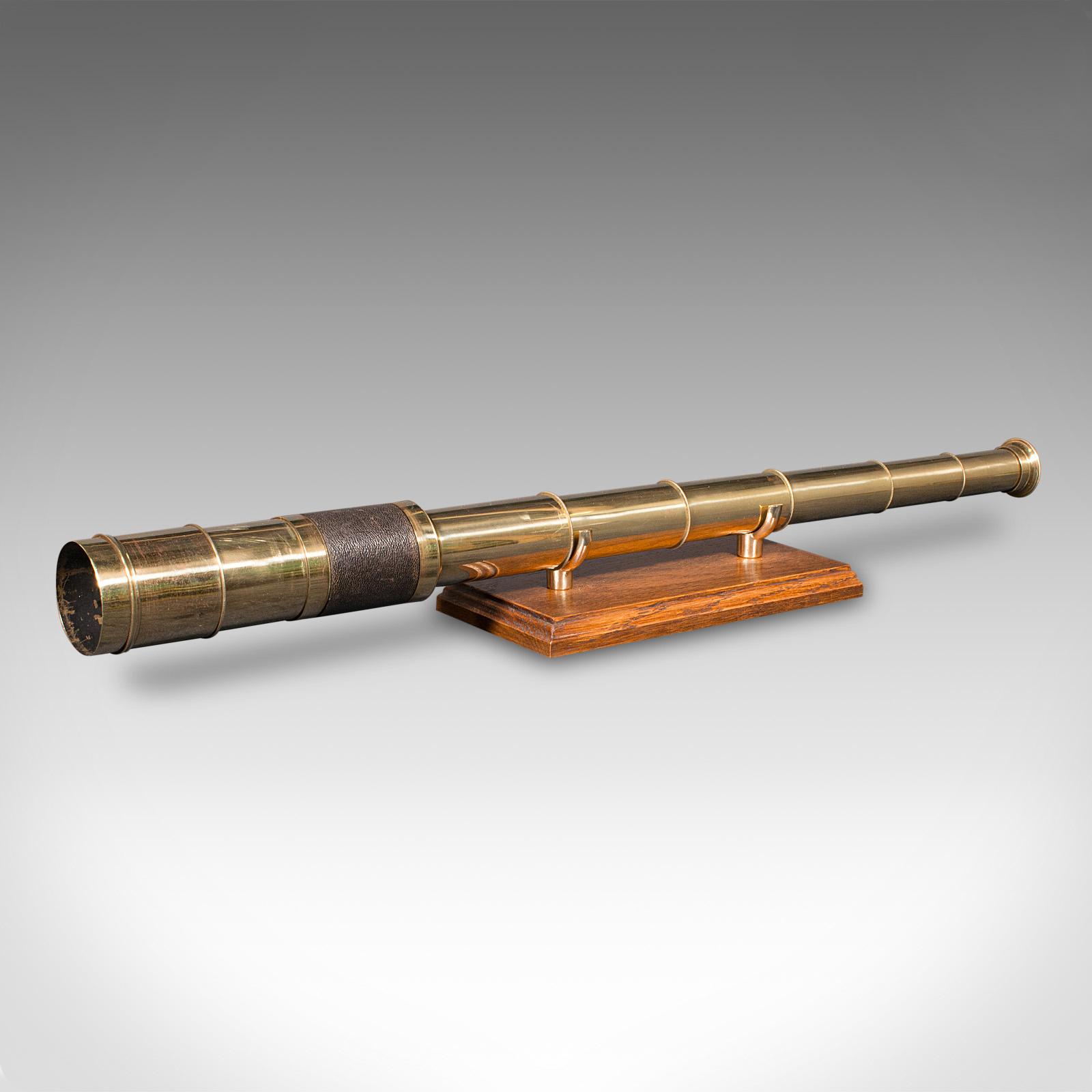 Antique Telescope, English, 6-draw, Brass, Leather, Terrestrial - Victorian c.1860 (1 of 10)