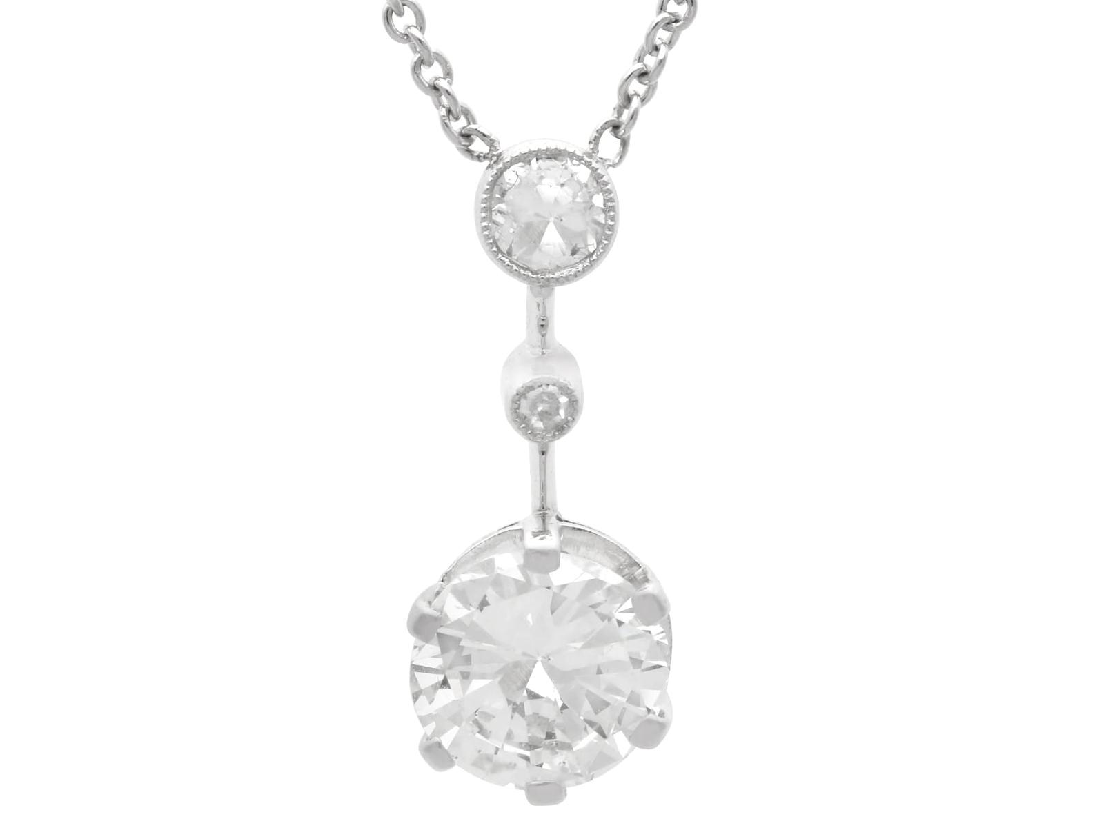 Antique 1.13ct Diamond & Platinum Necklace c.1920 (1 of 11) Antique 1.13ct Diamond & Platinum Necklace c.1920 (1 of 11)