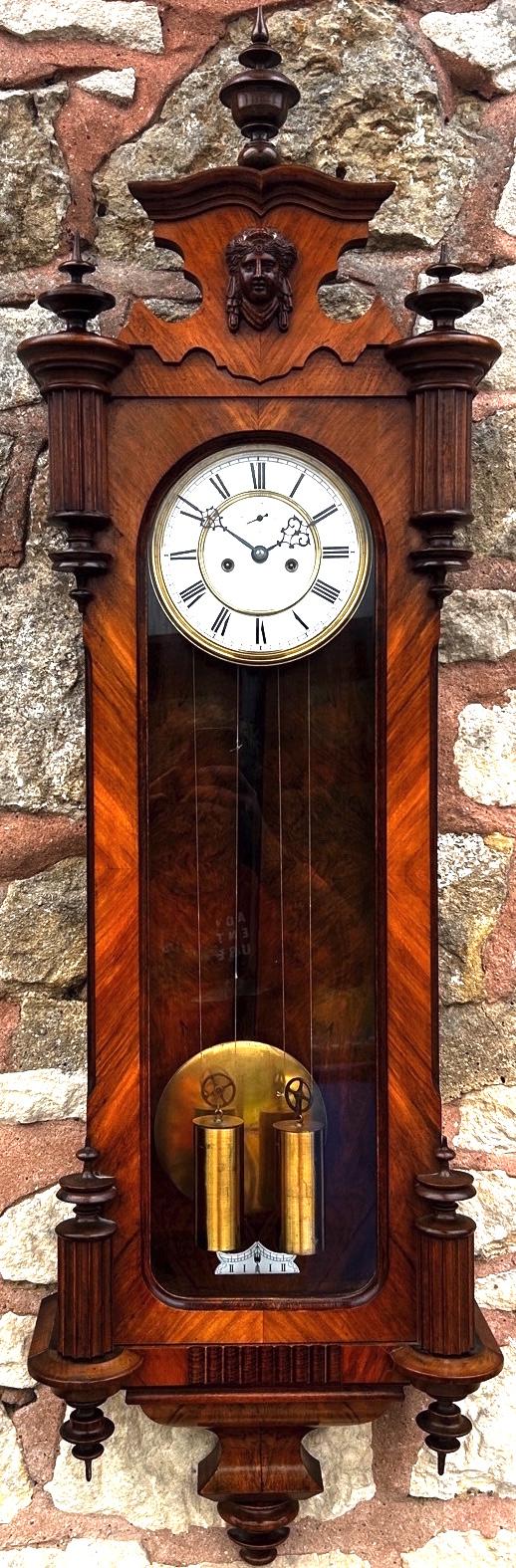 Extremely Rare Antique Kingwood & Burr Walnut Double Weight Vienna Regulator Wall Clock by Gustav Becker (1 of 12) Extremely Rare Antique Kingwood & Burr Walnut Double Weight Vienna Regulator Wall Clock by Gustav Becker (1 of 12)