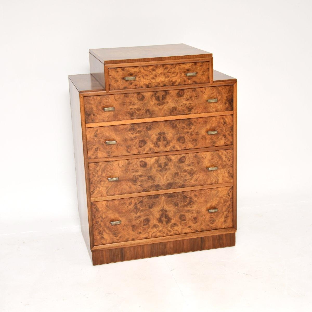 Art Deco Burr Walnut Chest of Drawers (1 of 10)