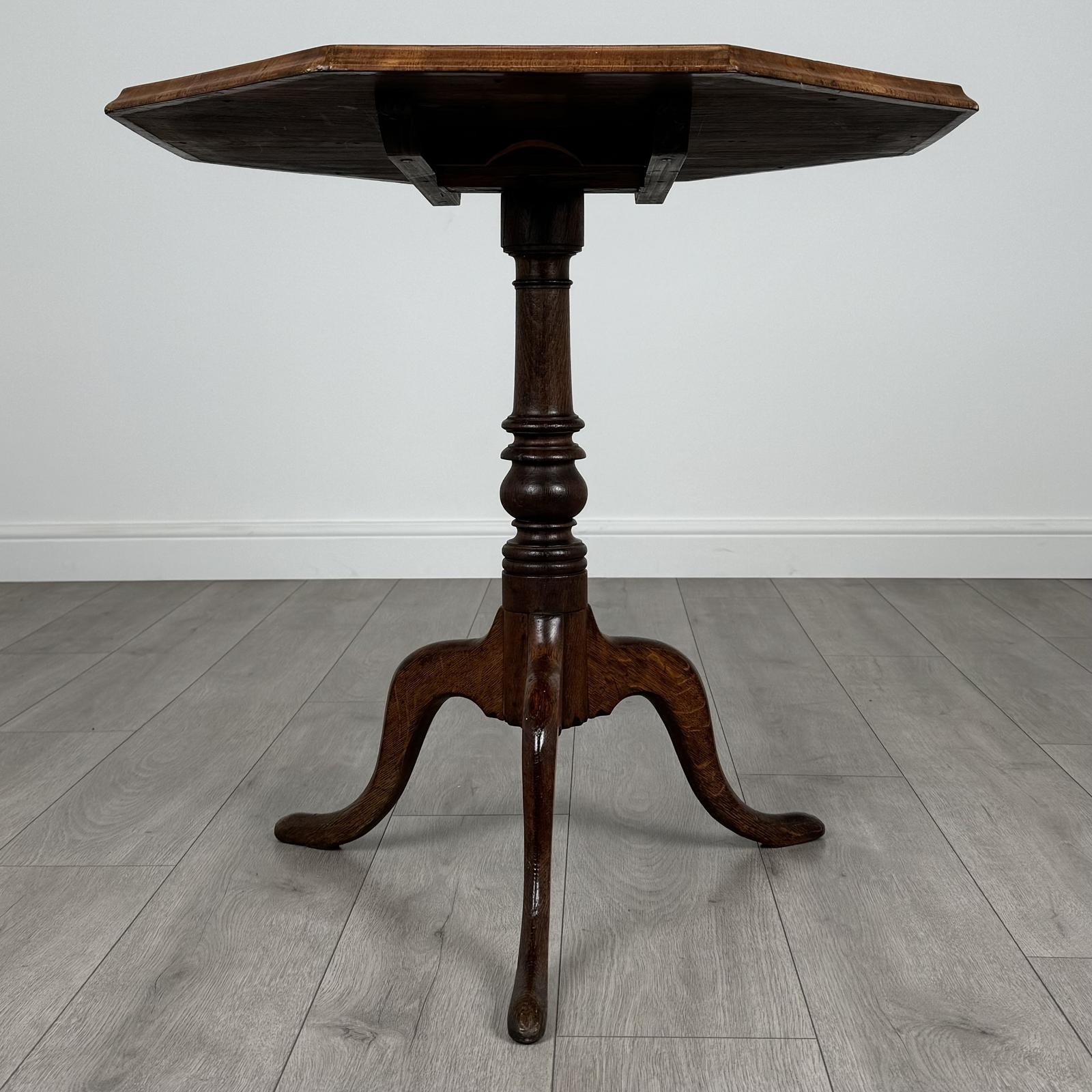 Antique 18th Century Octagonal Tilt Top Tripod Table In Oak (1 of 5) Antique 18th Century Octagonal Tilt Top Tripod Table In Oak (1 of 5)