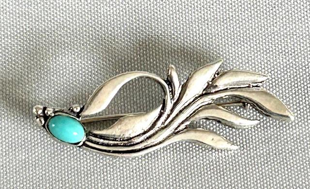 German Art Nouveau Silver & Turquoise Brooch (1 of 6) German Art Nouveau Silver & Turquoise Brooch (1 of 6)