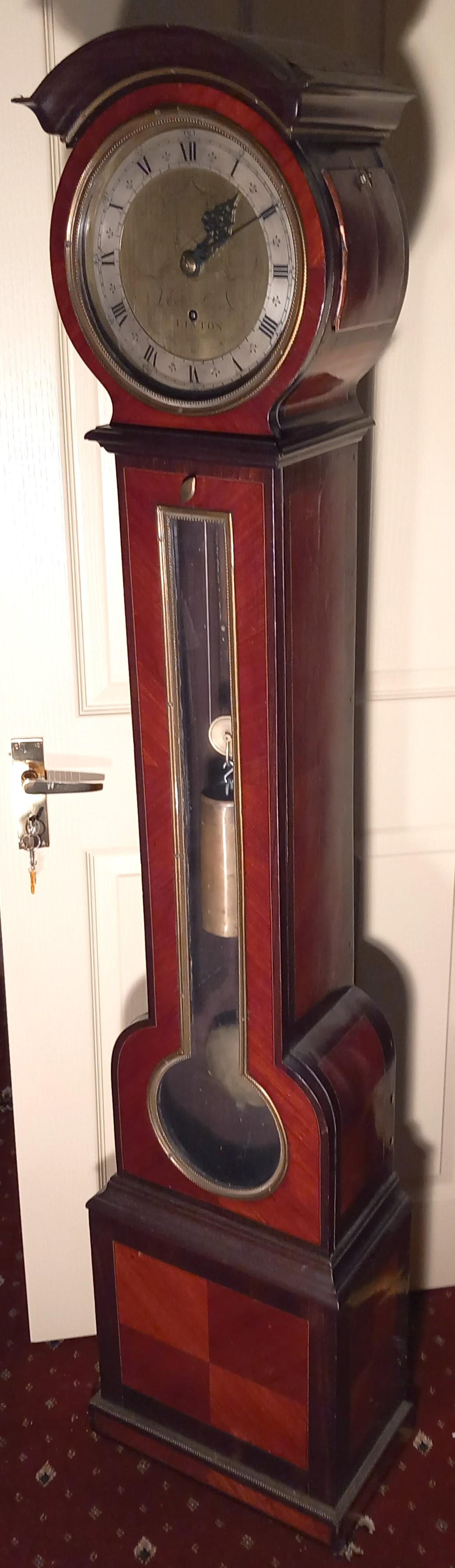 ANTIQUIE LINTON  MAHOGANY LONGCASE CLOCK 67" HIGH (1 of 5)