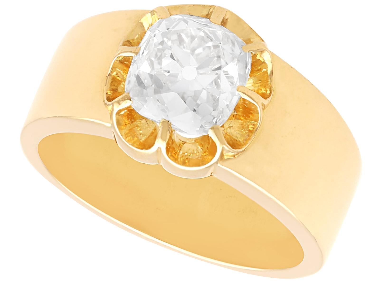 Antique 2.38ct Diamond and 18ct Yellow Gold Solitaire Ring Circa 1900 (1 of 12)