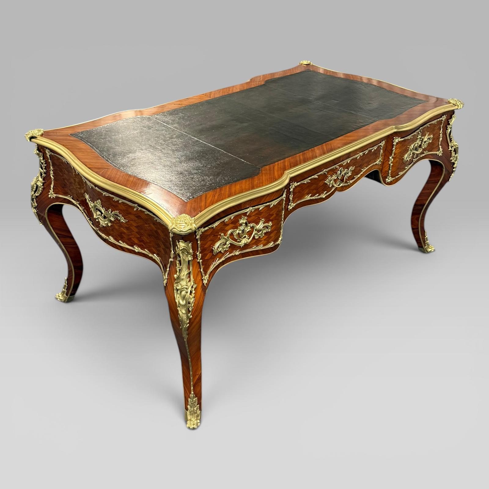 Antique Kingwood Parquetry & Ormolu Mounted Bureau Plat in the Louis XV Style (1 of 10) Antique Kingwood Parquetry & Ormolu Mounted Bureau Plat in the Louis XV Style (1 of 10)