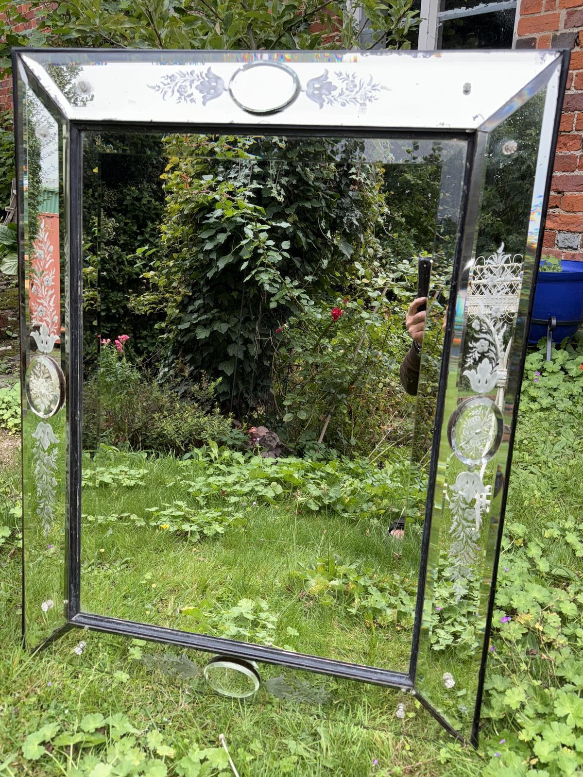 Rectangular Venetian Engraved Mirror (1 of 7)