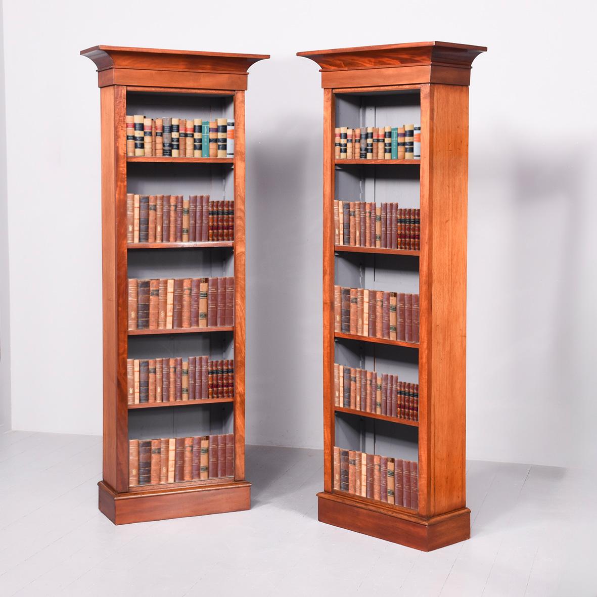Pair of Victorian Tall, Slim Mahogany Open Bookcases - Functional + Decorative (1 of 8) Pair of Victorian Tall, Slim Mahogany Open Bookcases - Functional + Decorative (1 of 8)