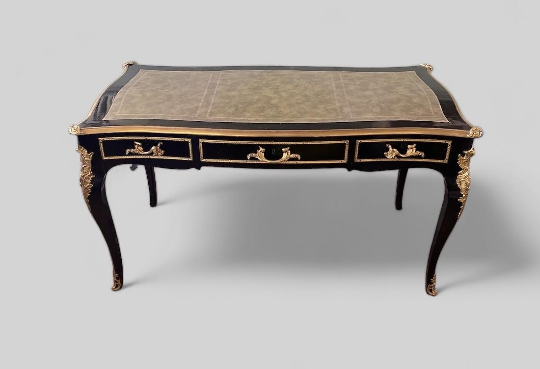 Ebonised Bureau Plat Writing Table (1 of 8)