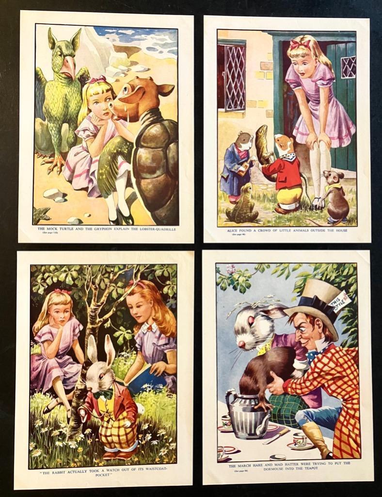 Alice in Wonderland Collection of Four 1930s Coloured Prints (1 of 3)