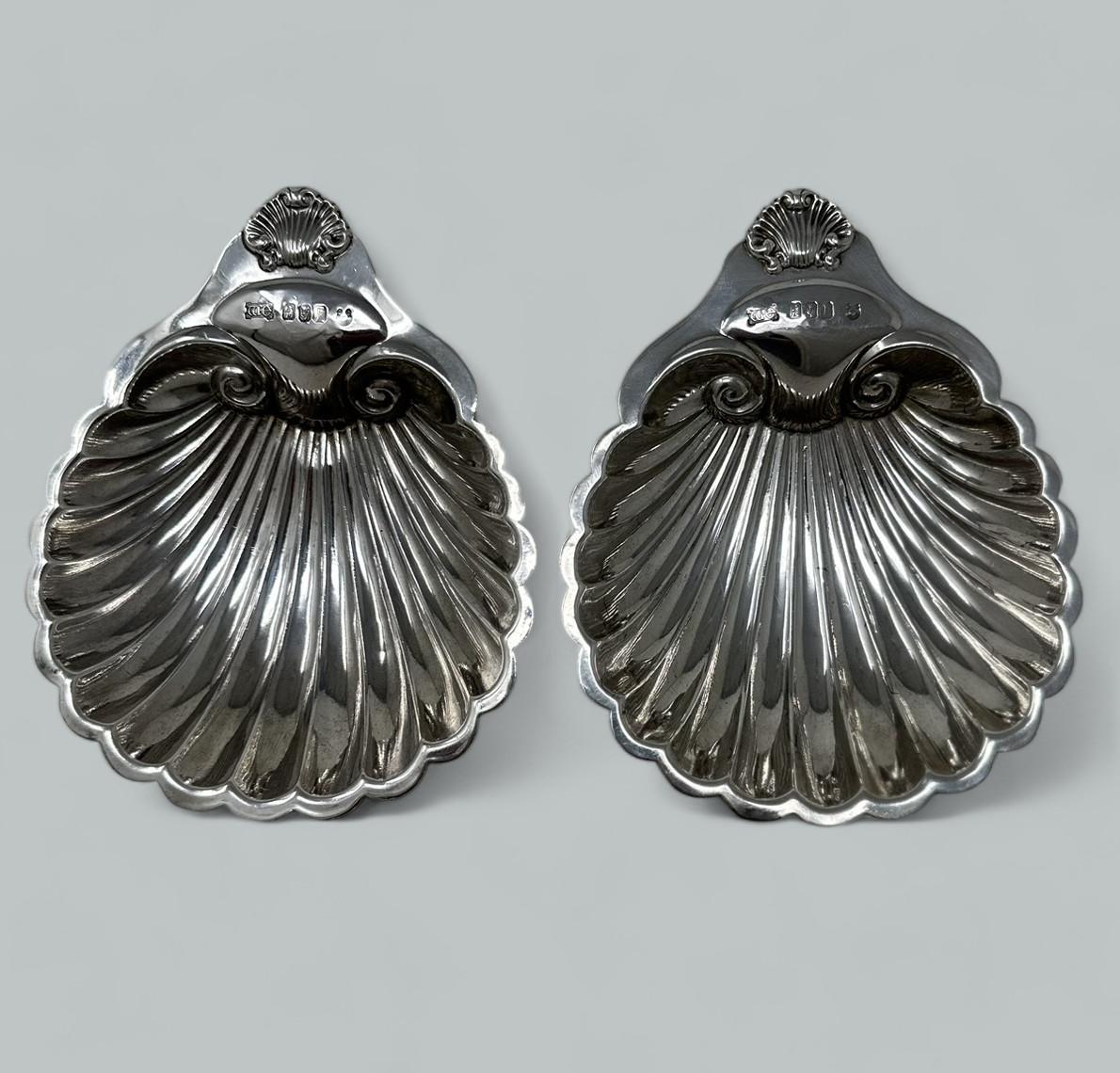 Antique Irish Sterling Silver Shell Dishes William Egan Cork Hallmark Dublin (1 of 11)