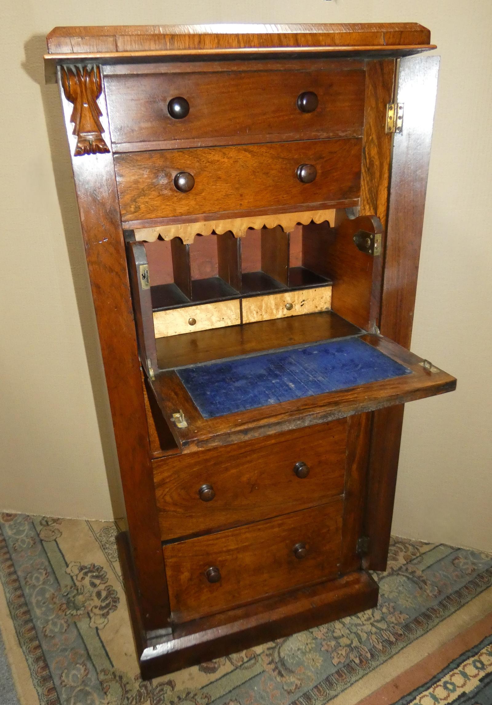 Rosewood Secretaire Wellington Chest (1 of 7) Rosewood Secretaire Wellington Chest (1 of 7)