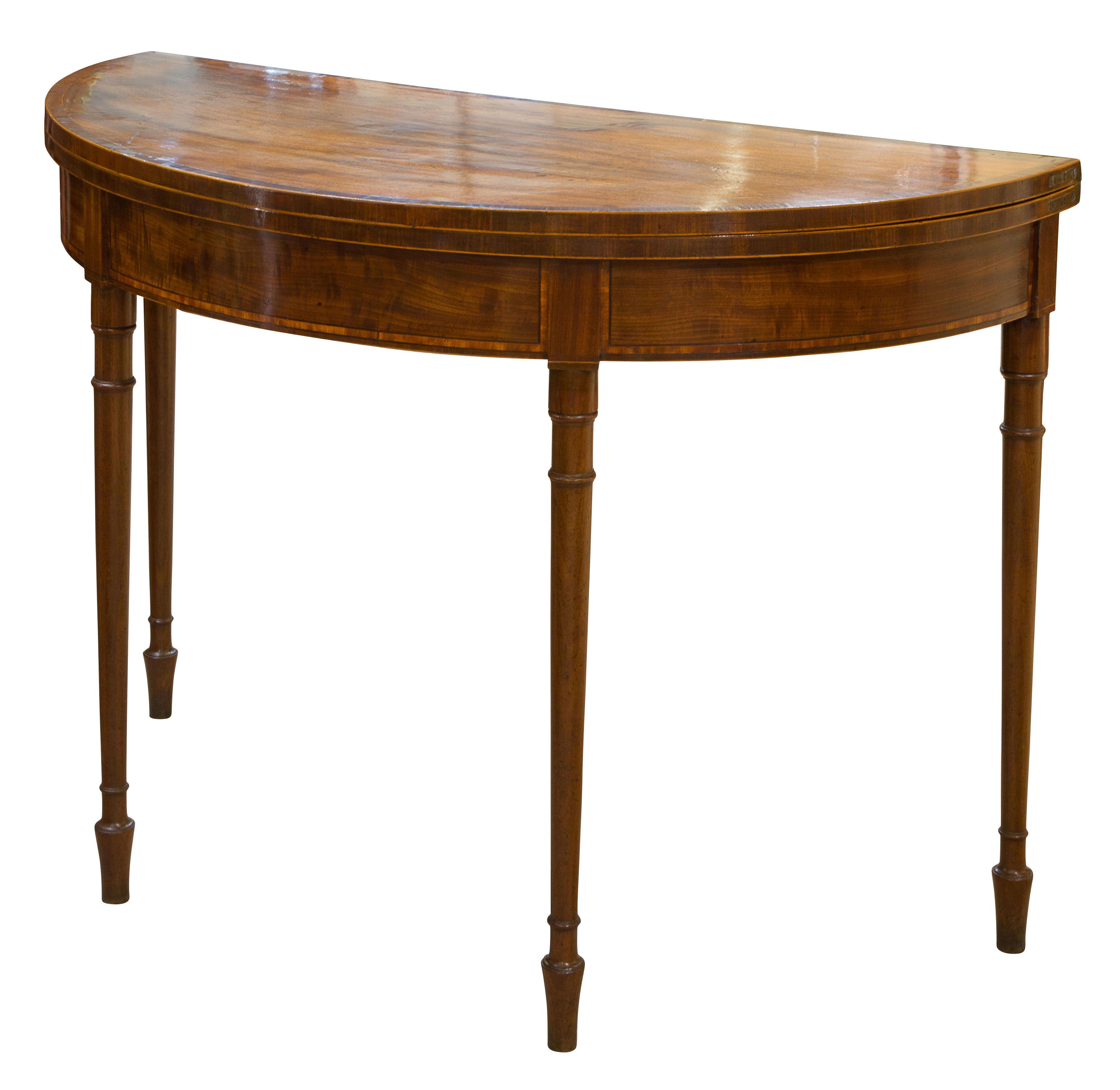 18thMahogany Demi Lune Tea Table (1 of 1)