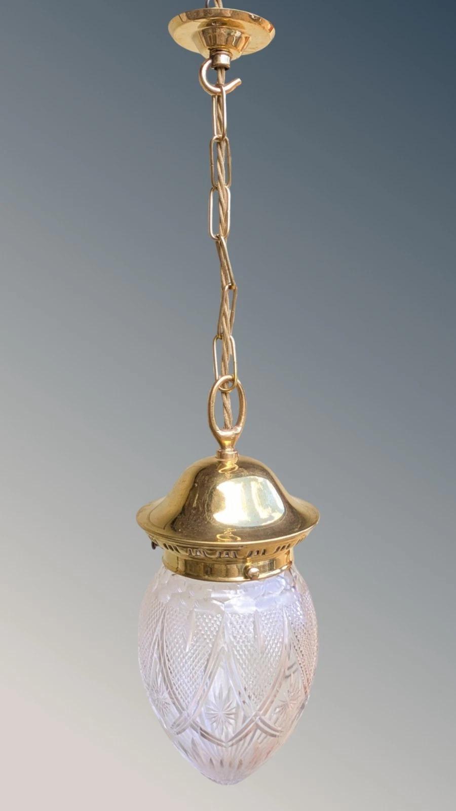 Good Quality Cut Glass Brass Light (1 of 6)