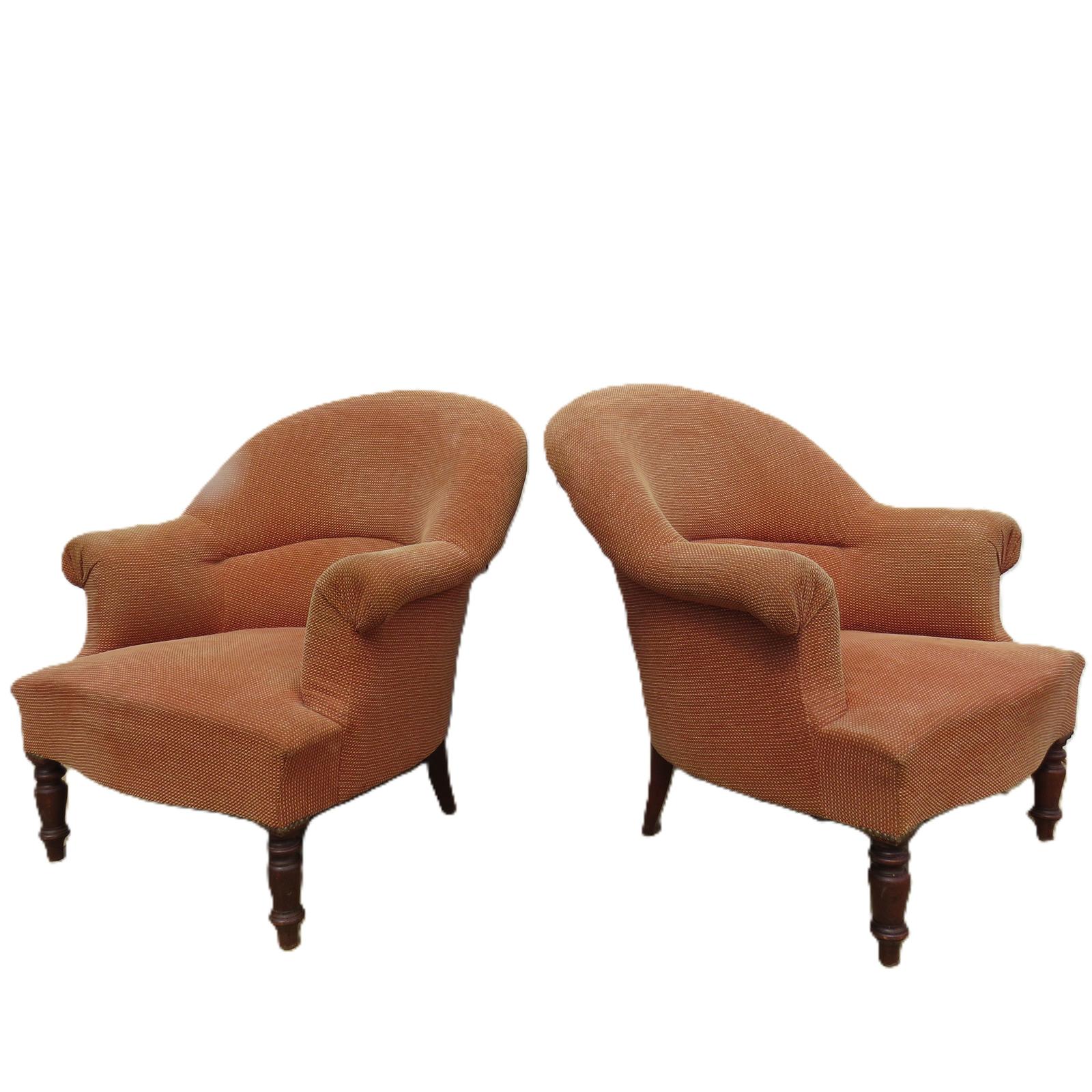 Pair of Antique Napoleon III Tub Chairs (1 of 9) Pair of Antique Napoleon III Tub Chairs (1 of 9)