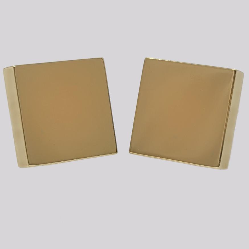 Vintage Kutchinsky Earrings 18ct Gold Square Block Ear Clips 30 Gram London 1972 (1 of 10)