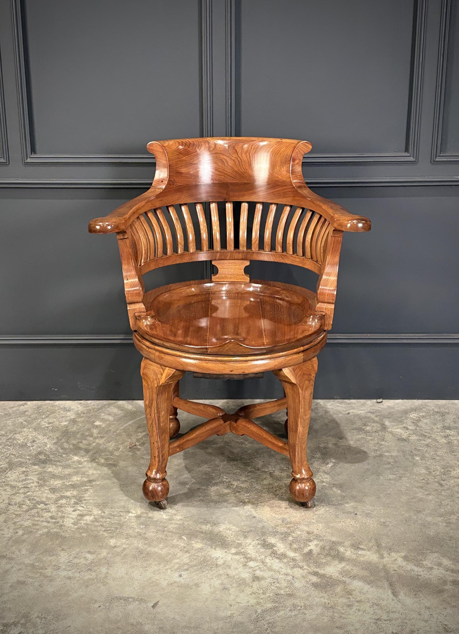 Solid Walnut Swivel Desk Chair (1 of 10) Solid Walnut Swivel Desk Chair (1 of 10)
