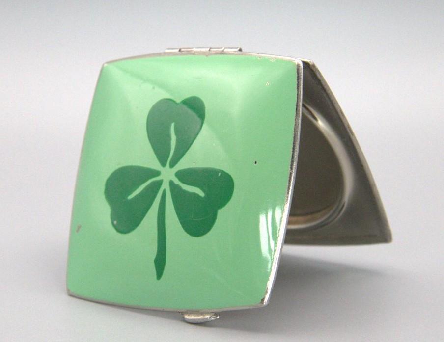 Vintage Irish Shamrock Compact Mirror (1 of 6)