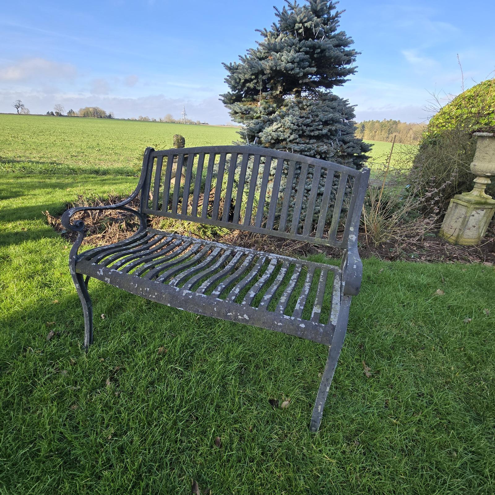 Weathered Metal Garden Bench (1 of 6)