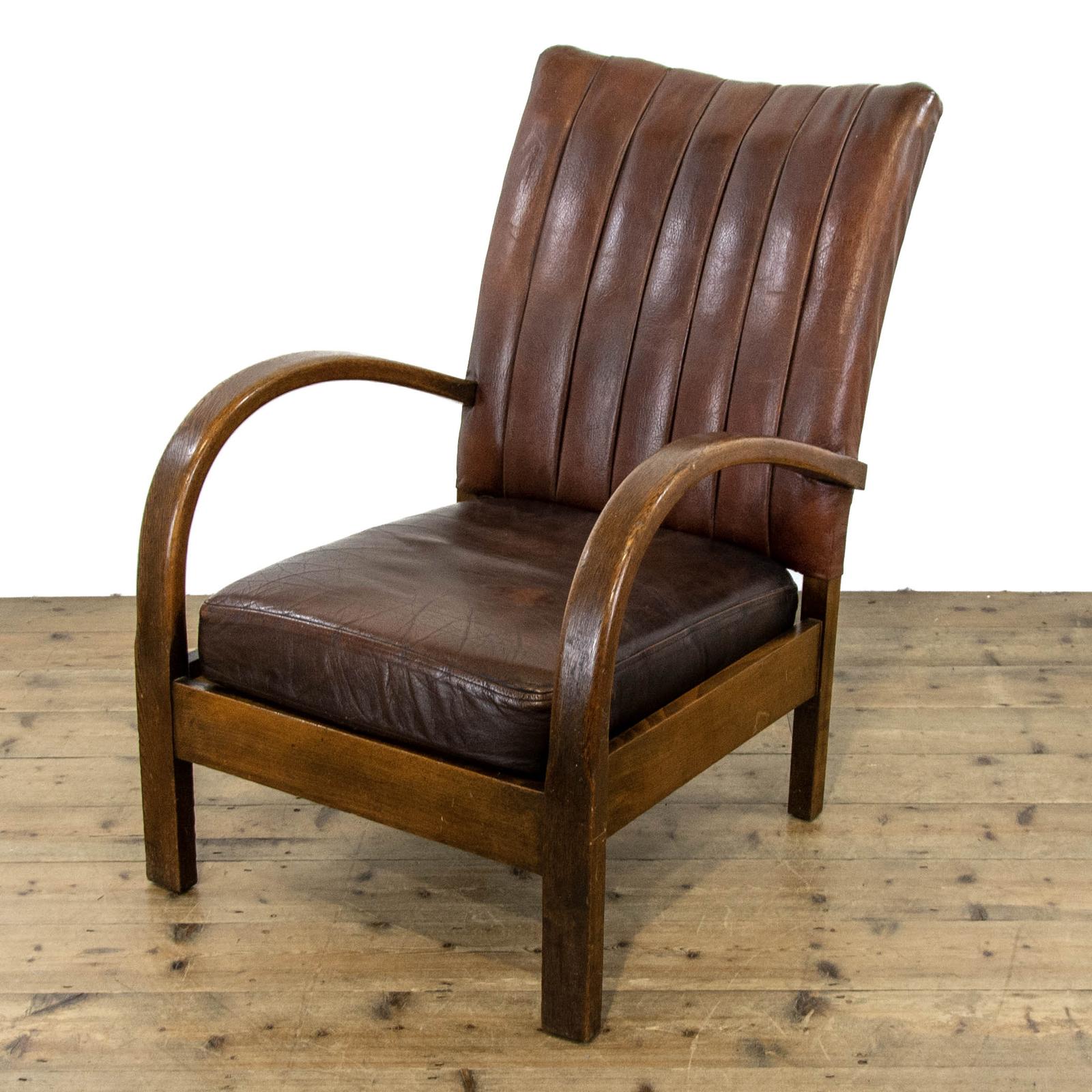 Oak & Leather Art Deco Armchair (1 of 10) Oak & Leather Art Deco Armchair (1 of 10)