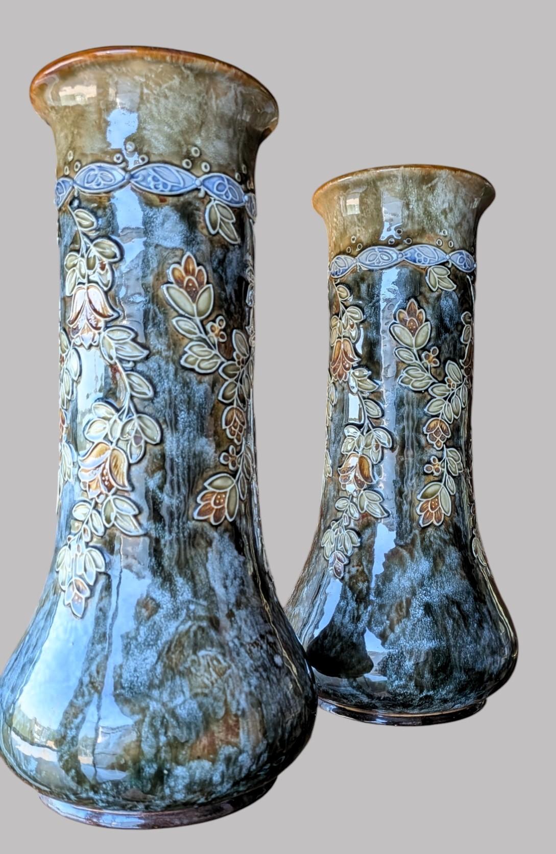 Pair of Art Nouveau Royal Doulton Lambeth Vases (1 of 8) Pair of Art Nouveau Royal Doulton Lambeth Vases (1 of 8)