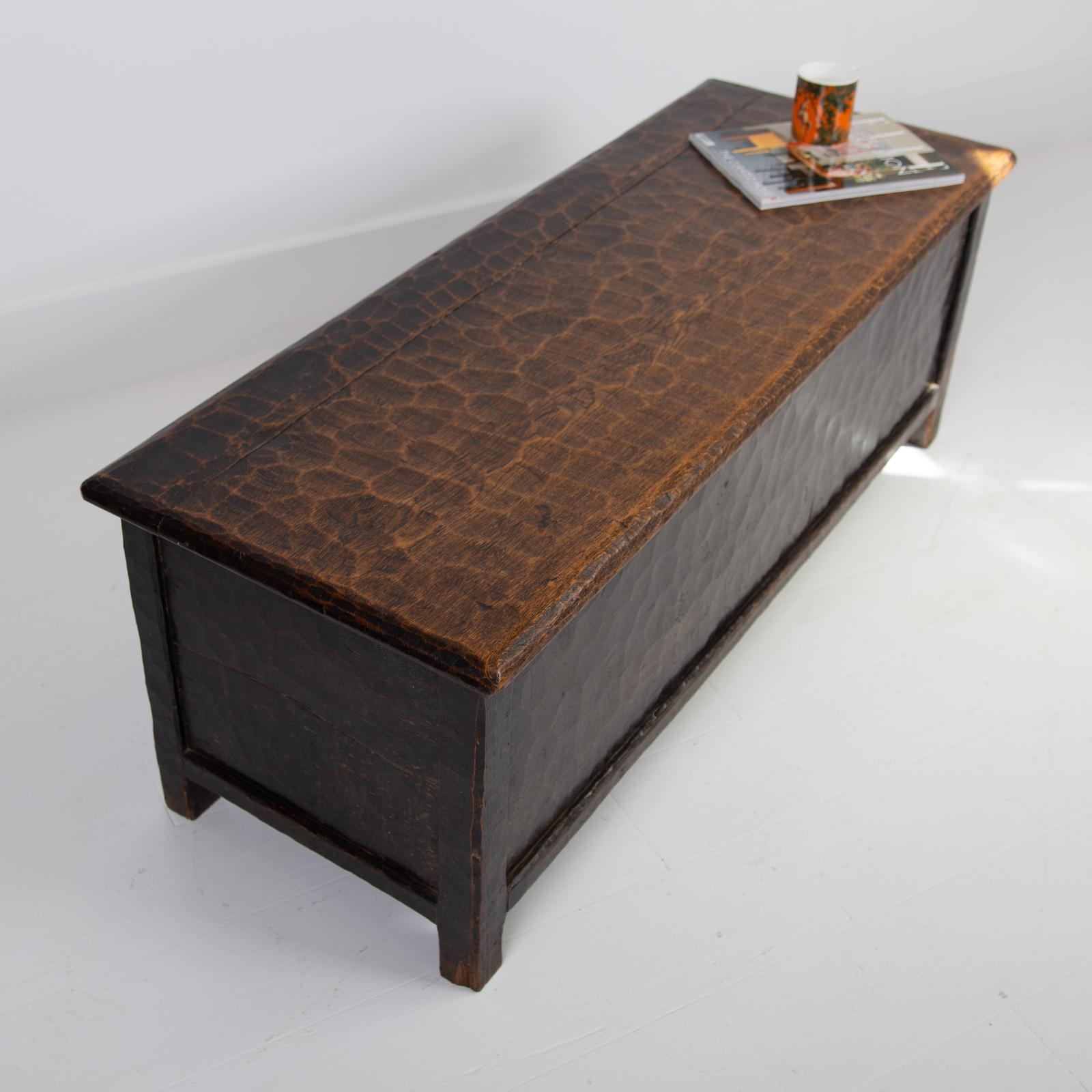 Arts & Crafts Yorkshire School Long Adzed Oak Chest (1 of 15) Arts & Crafts Yorkshire School Long Adzed Oak Chest (1 of 15)
