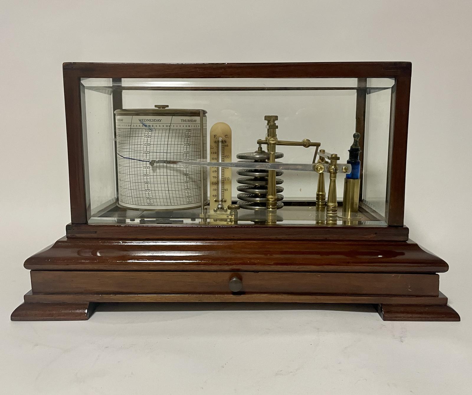 Antique Mahogany Cased Barograph (1 of 19) Antique Mahogany Cased Barograph (1 of 19)