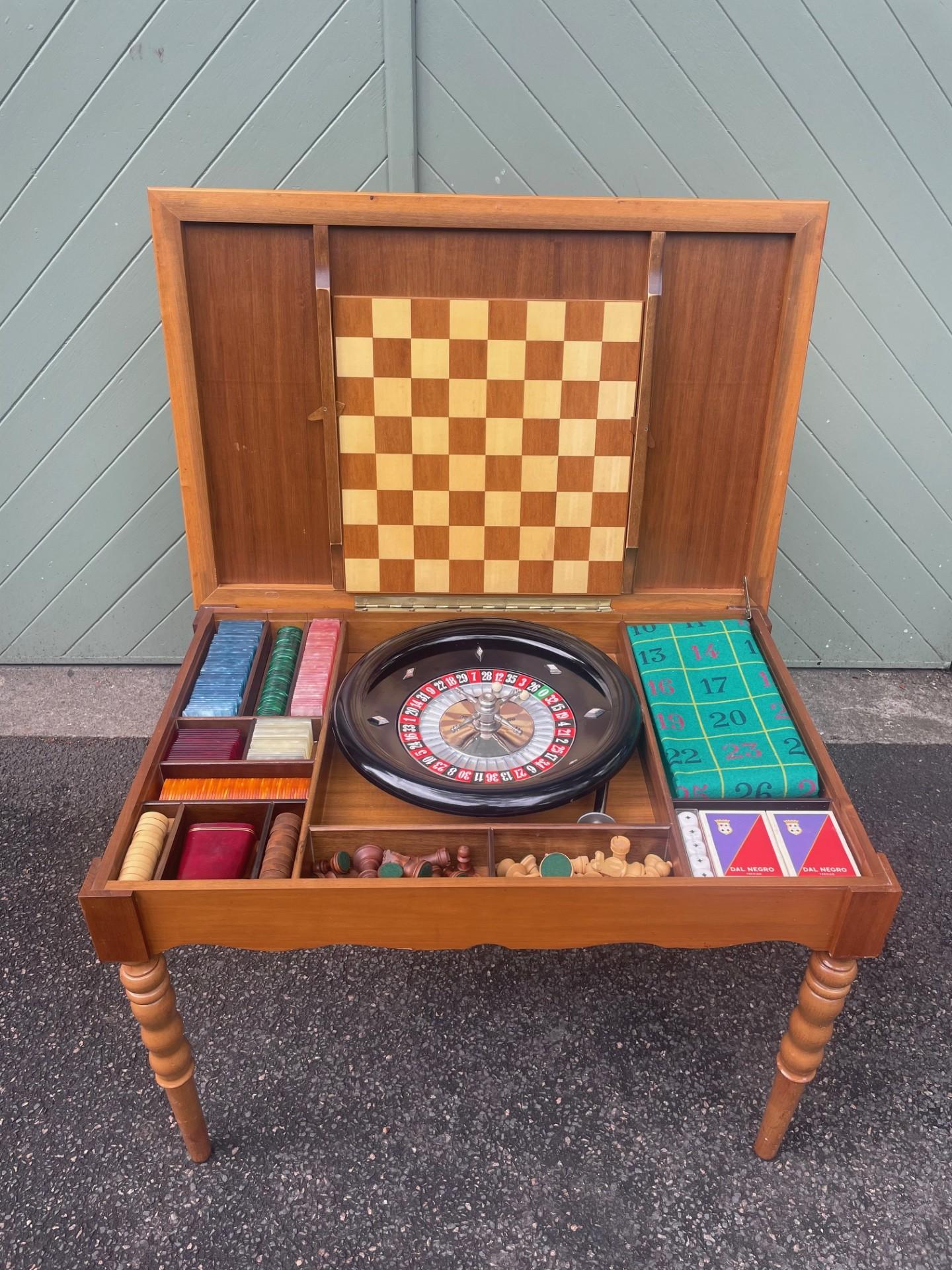Quality Figured Walnut Games Table Games Compendium (1 of 16)