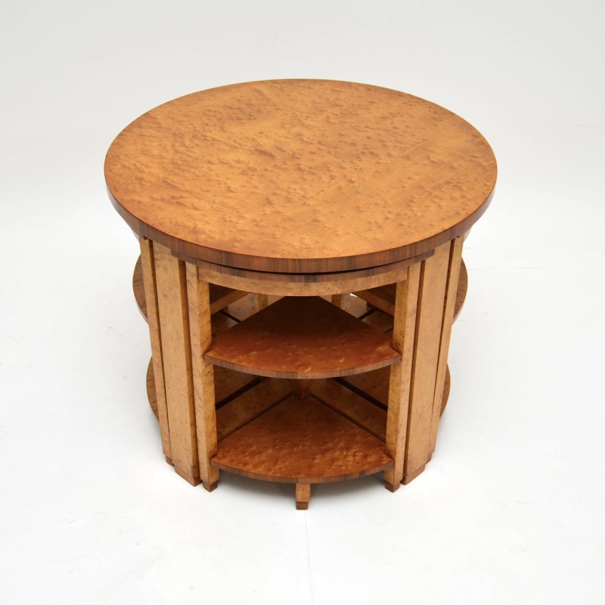 Art Deco Birds Eye Maple Nesting Coffee Table (1 of 12)