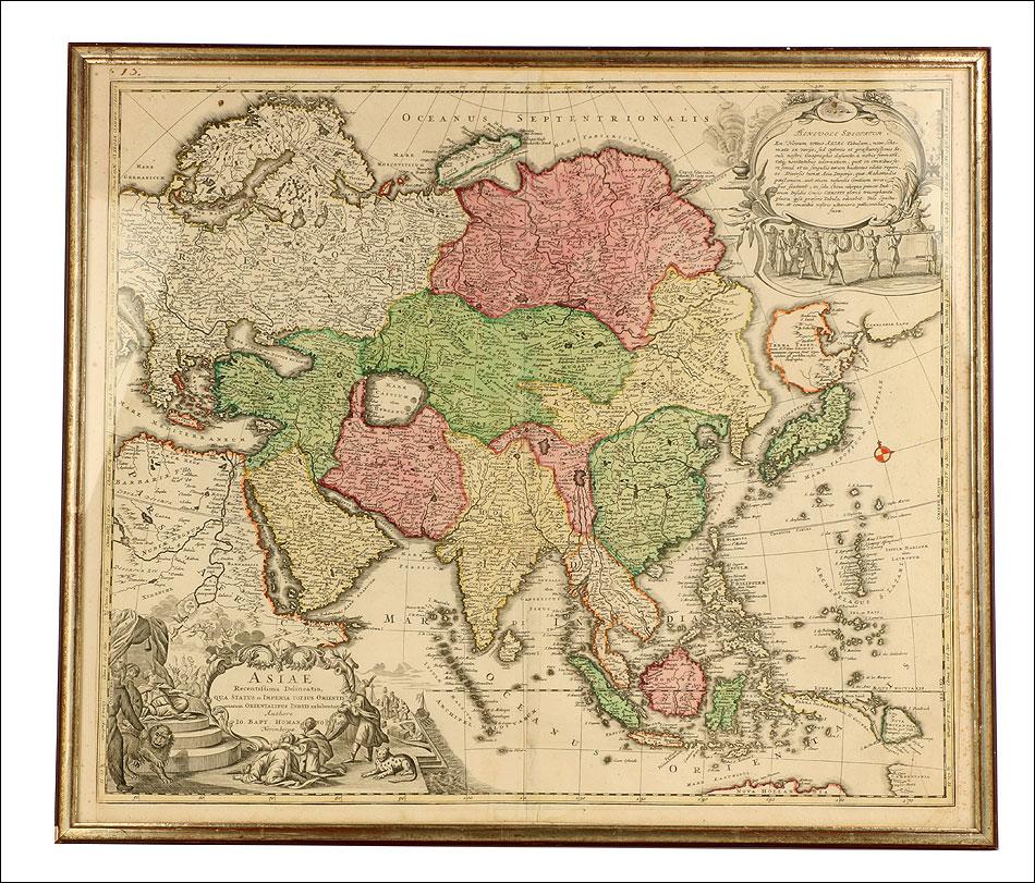 Antique Map of Asia by Johann Baptist Homann. Nurnberg, Germany, 1720-30 (1 of 9)