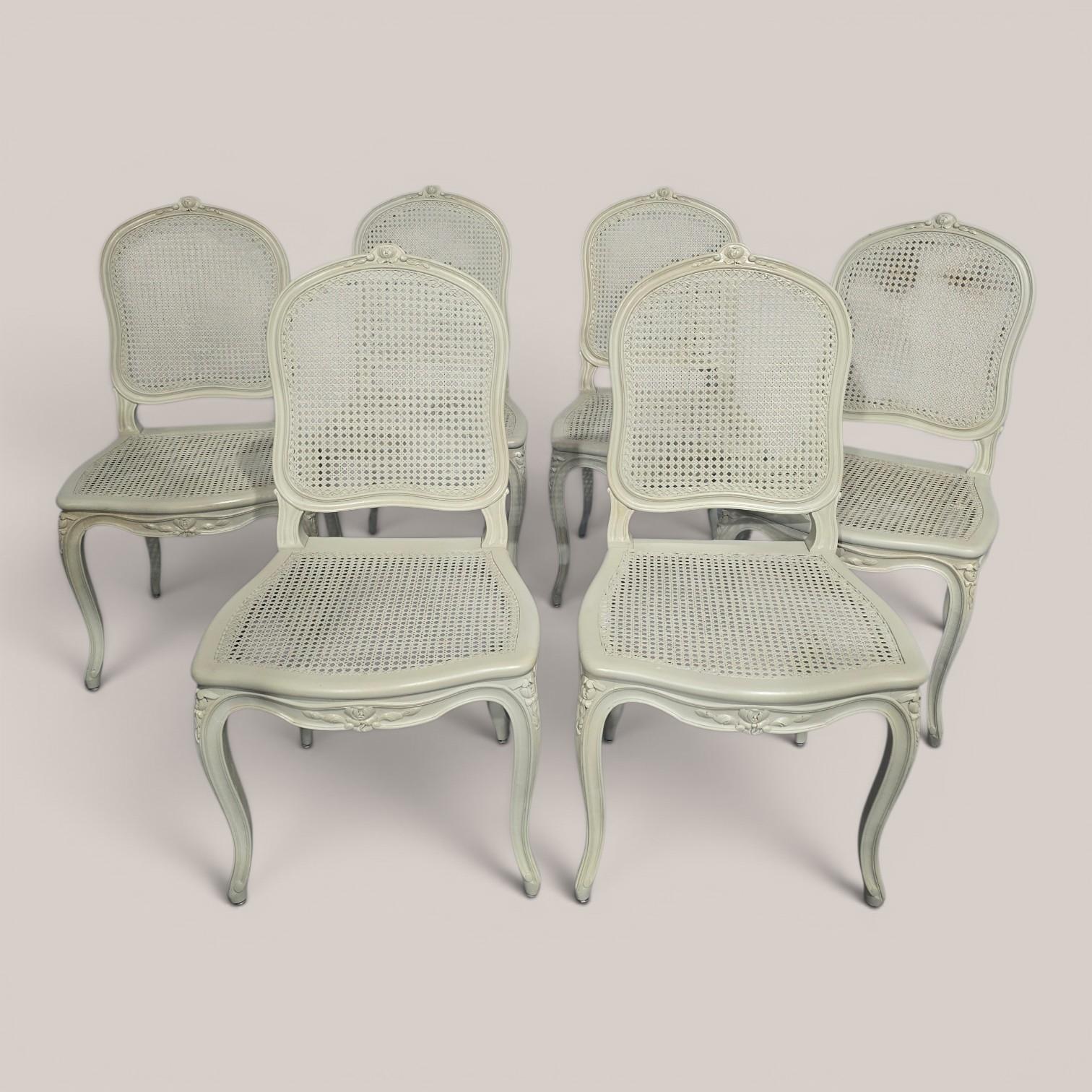 Set Six French Bergere Dining Chairs (1 of 13) Set Six French Bergere Dining Chairs (1 of 13)