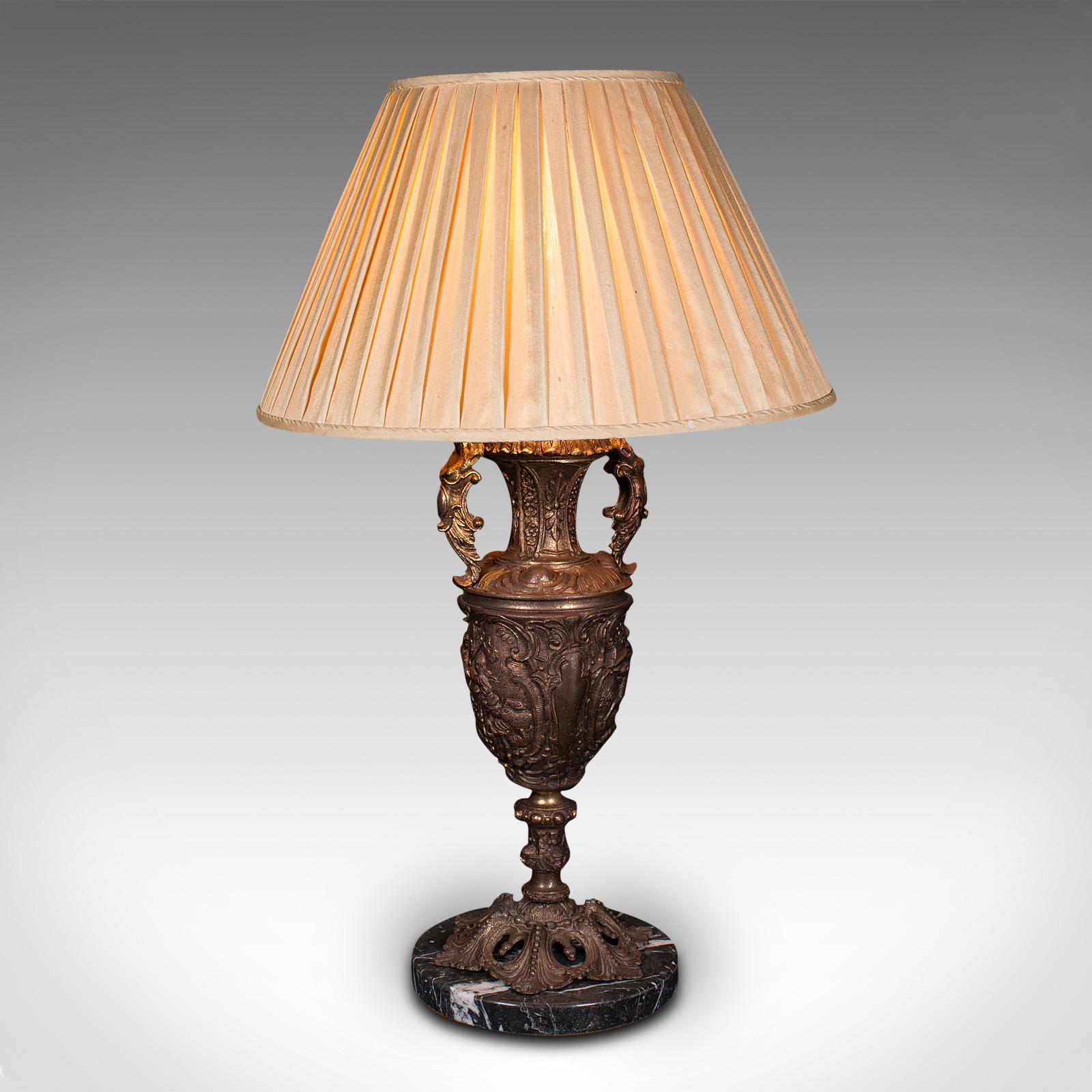 Large Antique Feature Lamp, Italian, Gilt Metal, Marble, Table Light, Victorian (1 of 12)