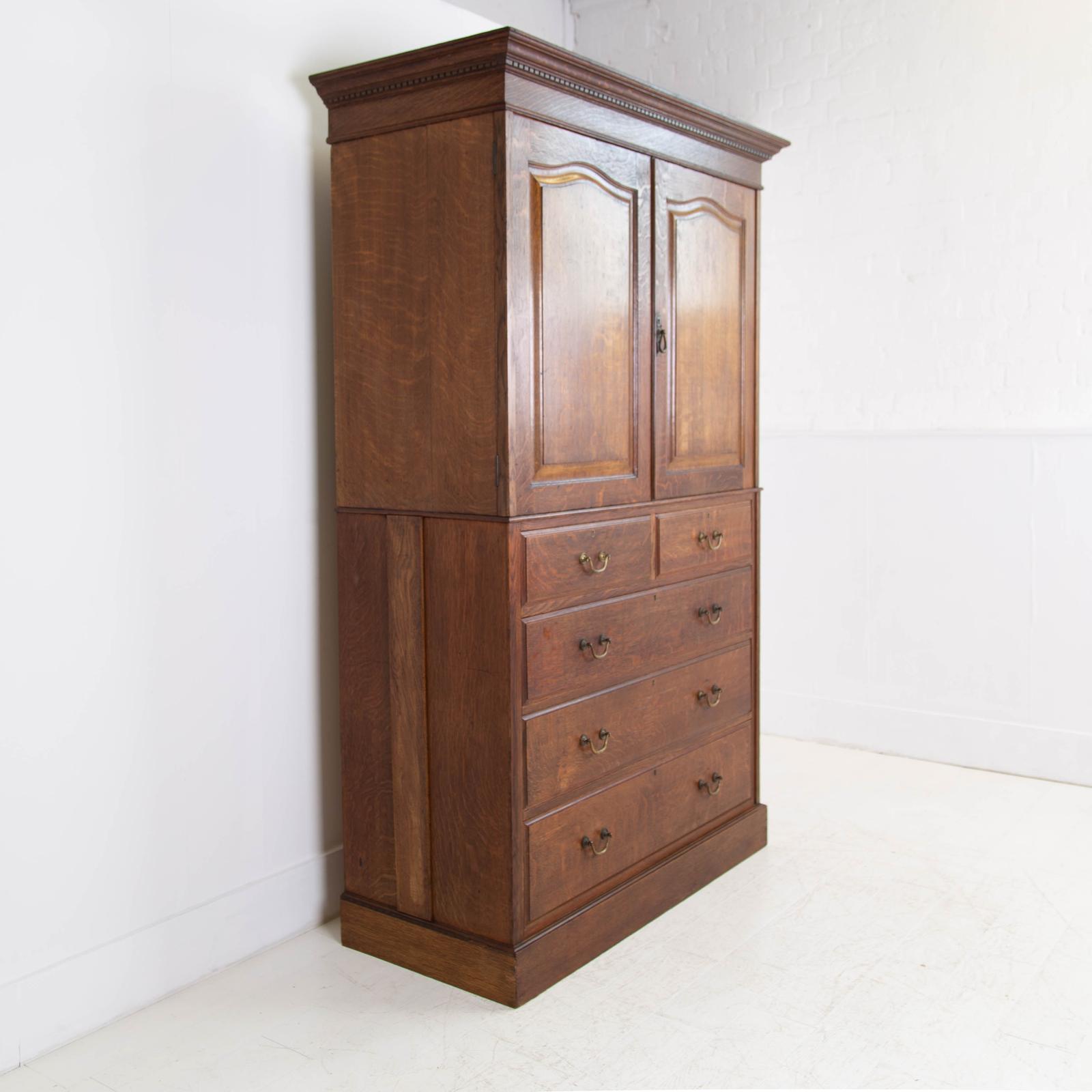 Oak 5 Drawer Linen Press Cabinet C1900 (1 of 16) Oak 5 Drawer Linen Press Cabinet C1900 (1 of 16)