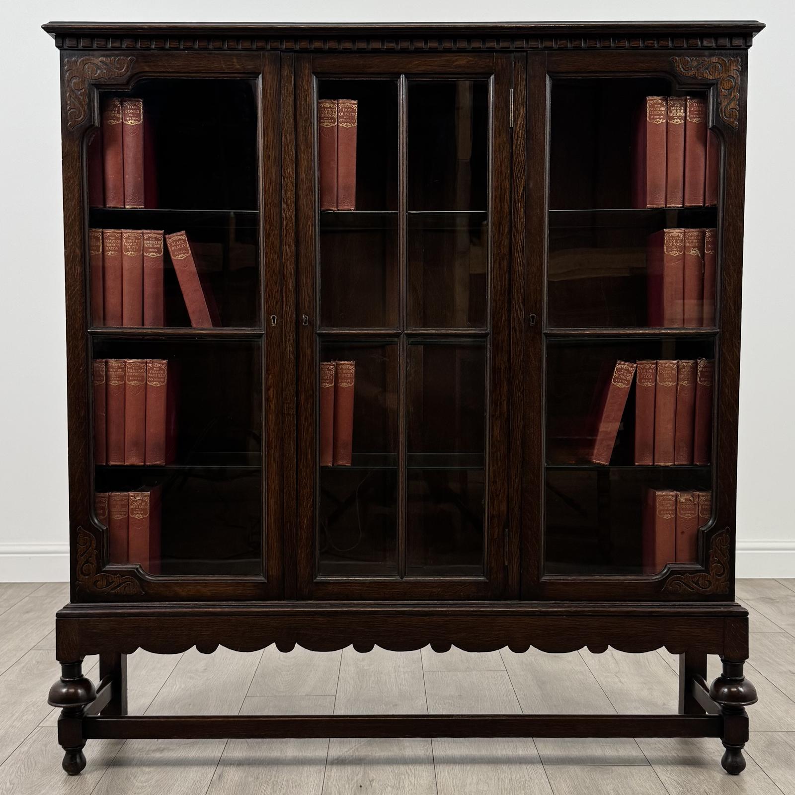 Antique 20th Century Good Quality Oak Display Cabinet (1 of 11)