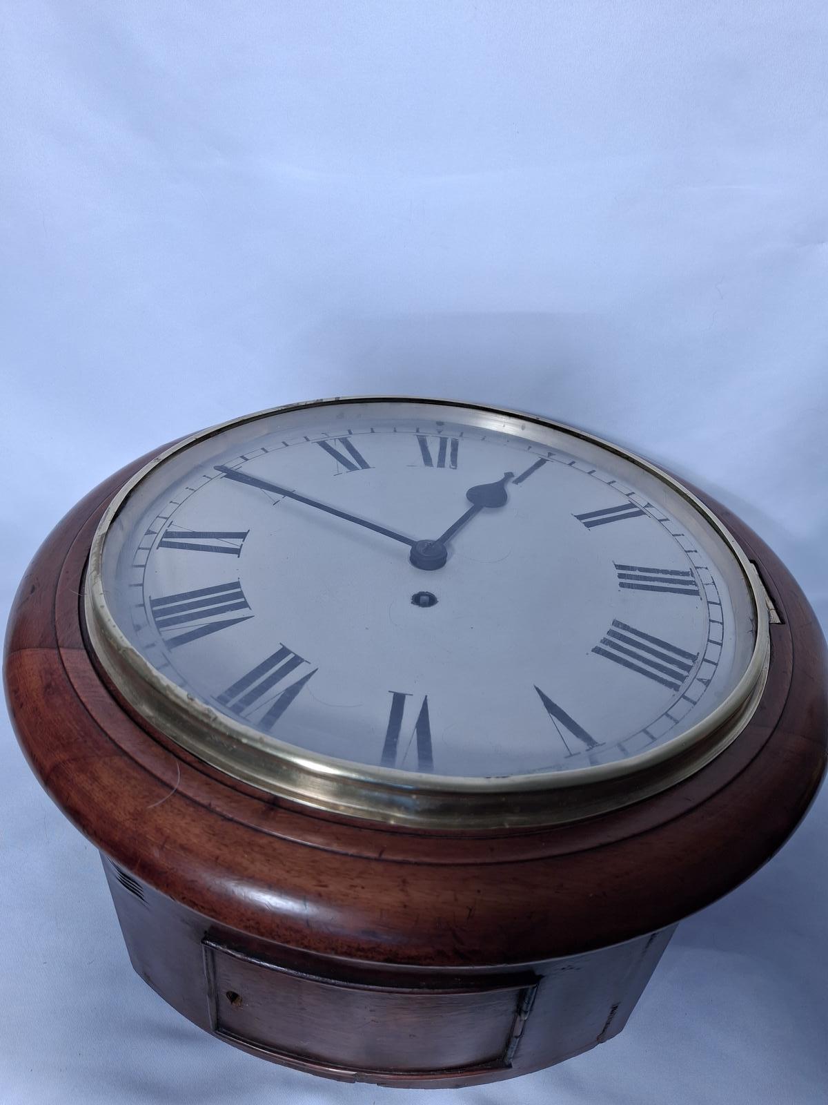 12", Mahogany, Fusee Dial Clock (1 of 6) 12", Mahogany, Fusee Dial Clock (1 of 6)