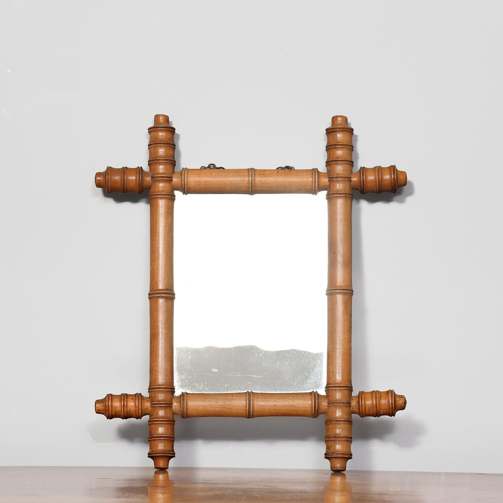 Faux Bamboo Wall Mirror of Desirable Proportions (1 of 4) Faux Bamboo Wall Mirror of Desirable Proportions (1 of 4)