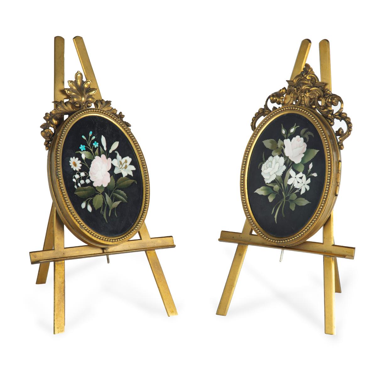 Two Very Similar Pietra Dura and Ormolu Photograph Frames on Easels (1 of 6)