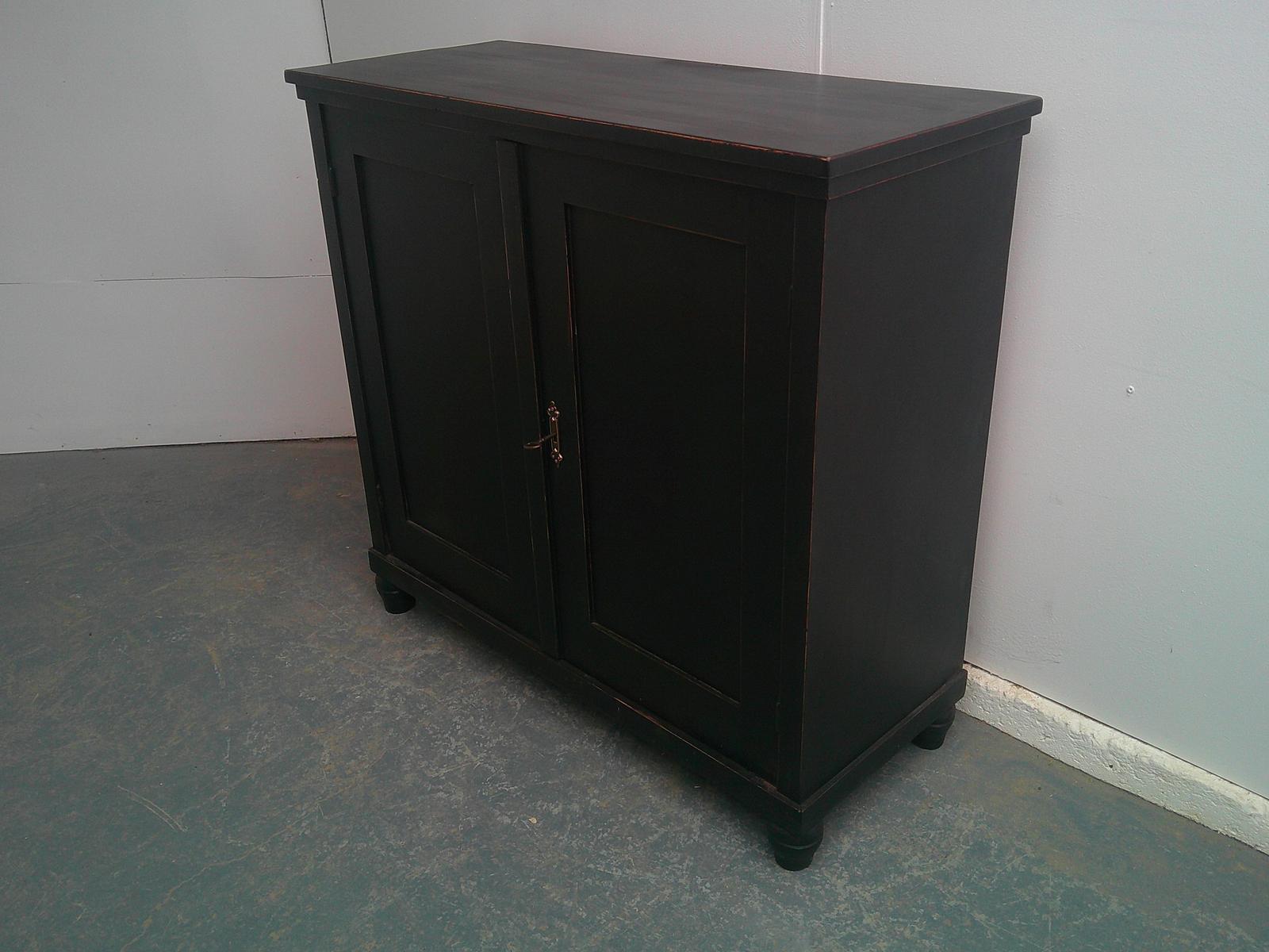 Trendy Painted Black Antique Pine Victorian 2 Door Storage Cupboard (1 of 7) Trendy Painted Black Antique Pine Victorian 2 Door Storage Cupboard (1 of 7)