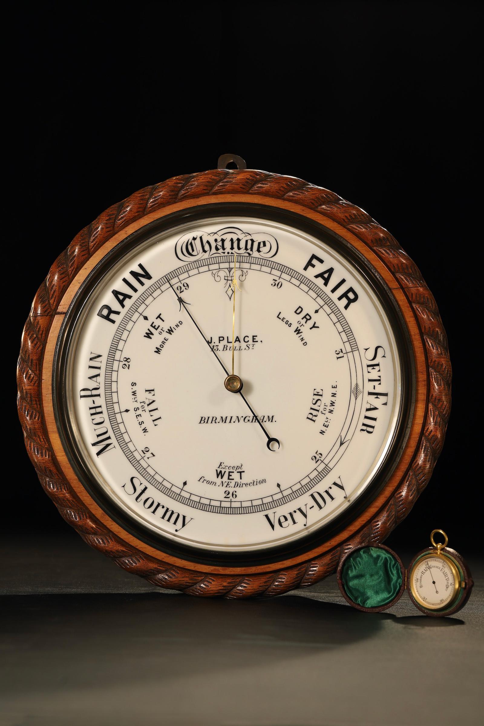 Huge Very Handsome Wall Barometer in Carved Surround c.1860 (1 of 7)